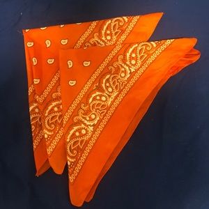 set of two orange cloth bandanas